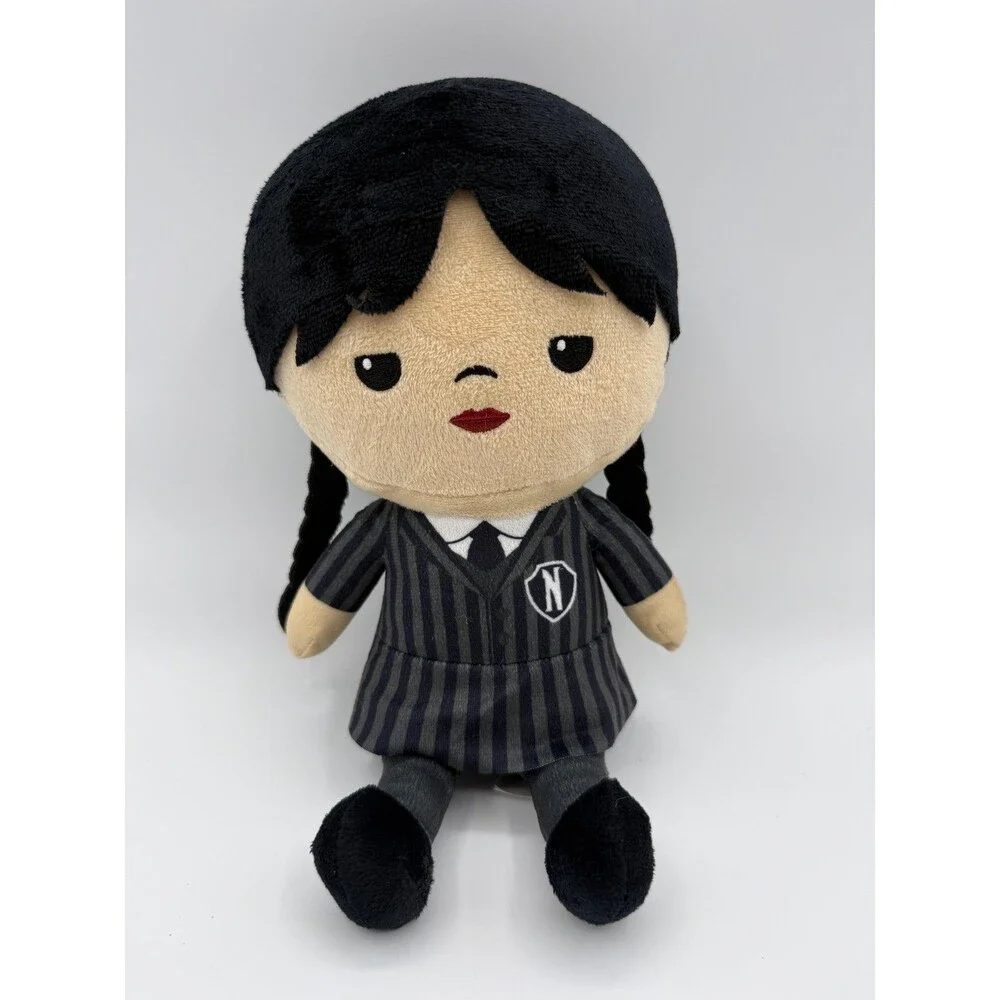 Wednesday Addams Plush Stuffed Doll Toy Small Black Nevermore Uniform Cute